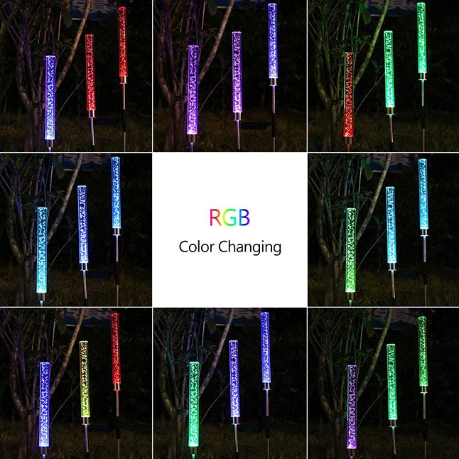 Solar Acrylic Bubble Rgb Color Changing, Solar Powered Led Garden Lights Bubbles